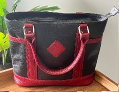 Black and red ladies handbag